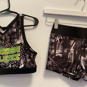 Kids Cheer Athletics Black and Green Dance Set